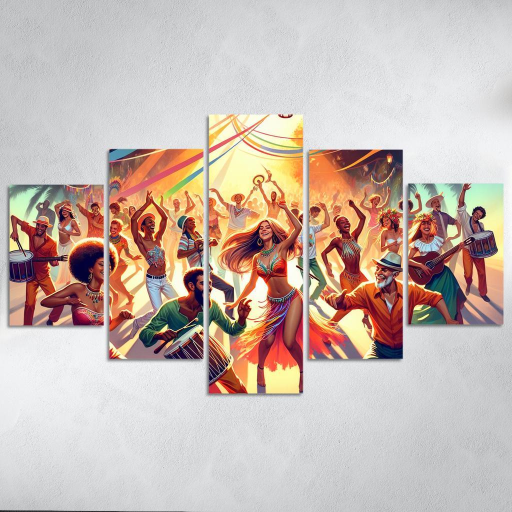 Samba De Roda The Circle Of Rhythm Modern Paintings Frame