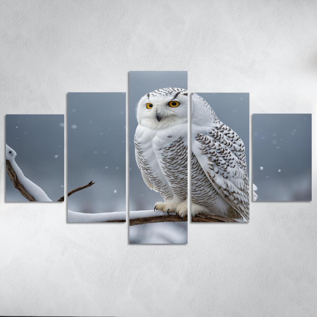 The Graceful Snowy Owl In The Arctic Framed Paintings