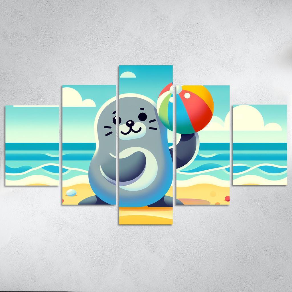 Silly Seal - Beach Fun Framed Paintings