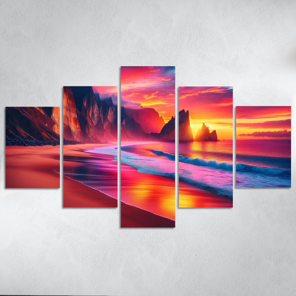 Sunset Viewpoint Spectacular Coastal Vistas Abstract Paintings Frame