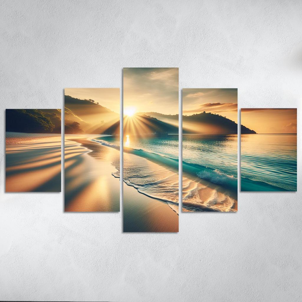 Secluded Sunrise Bay Custom Paintings Frame