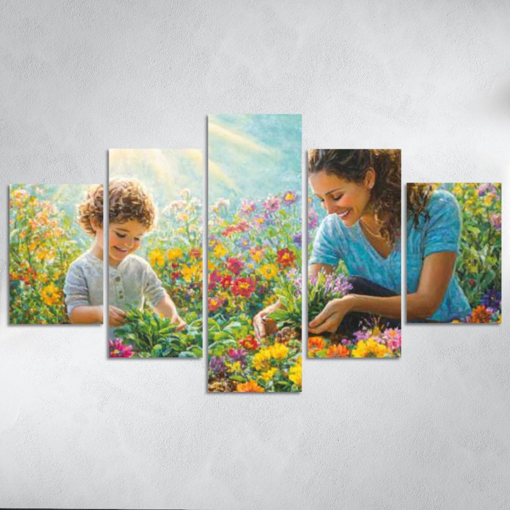 A Garden Of Growth A Mothers Nurturing Touch Custom Paintings Frame
