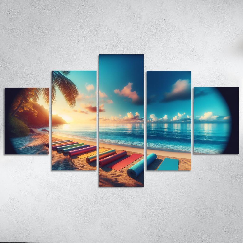 Tranquil Tides A Yoga Retreat Beach Custom Paintings Frame