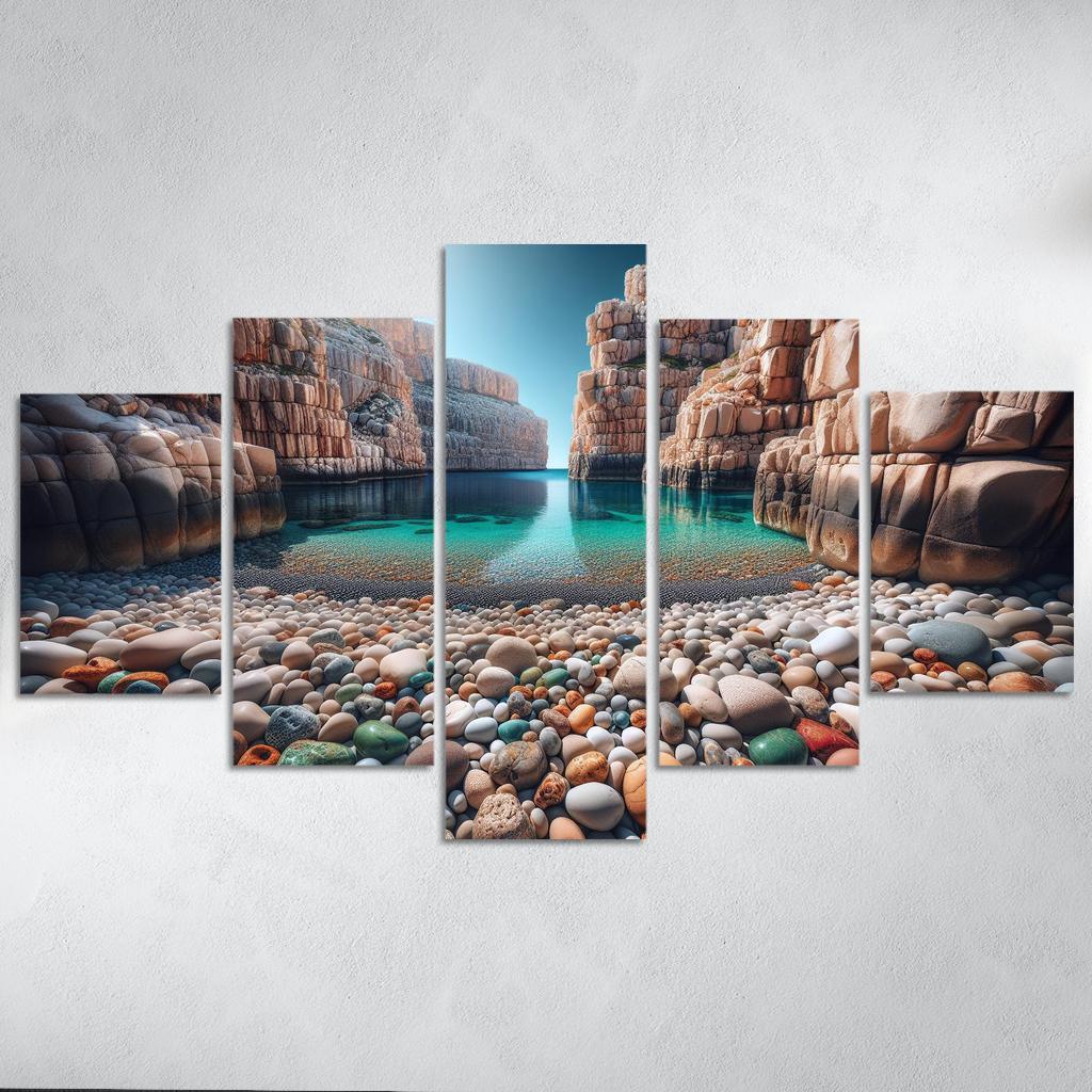 Pebble Beach Cove Unique Geological Marvel Custom Paintings Frame