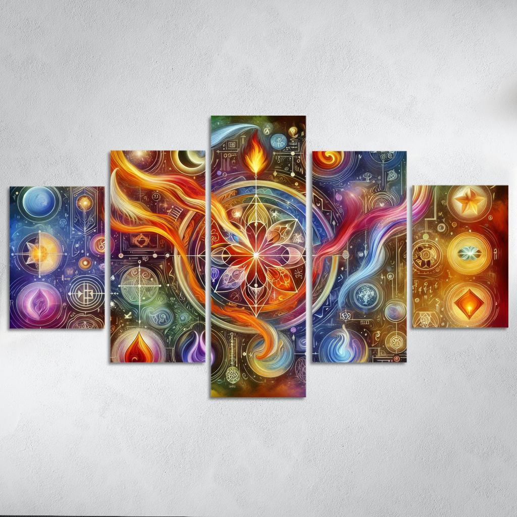 The Alchemy of Emotions 5 Piece HD Canvas Wall Art-Original Frame