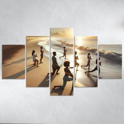 Tranquil Waters Yoga Beach Retreat Multi-panel Paintings