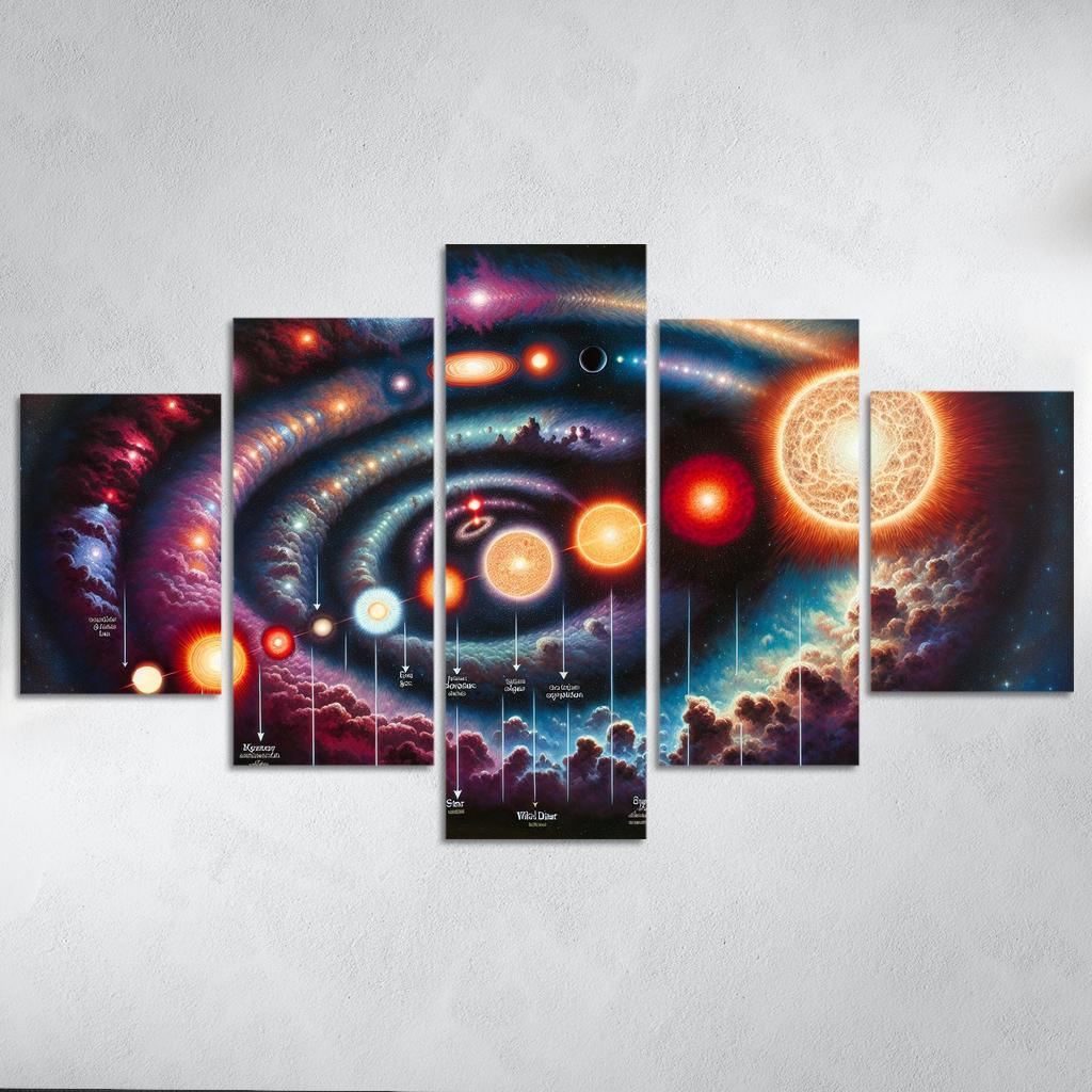The Life Cycle Of Stars From Nebula To Supernova Abstract Paintings Frame