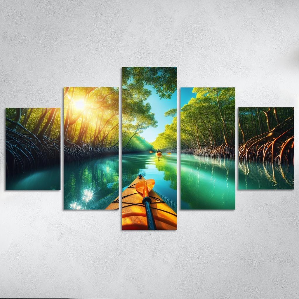 Winding Waters A Kayaker's Dream Custom Paintings Frame