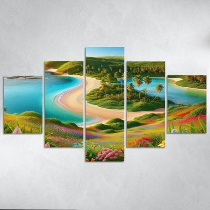 Tranquil Waterside Sanctuary Modern Paintings Frame
