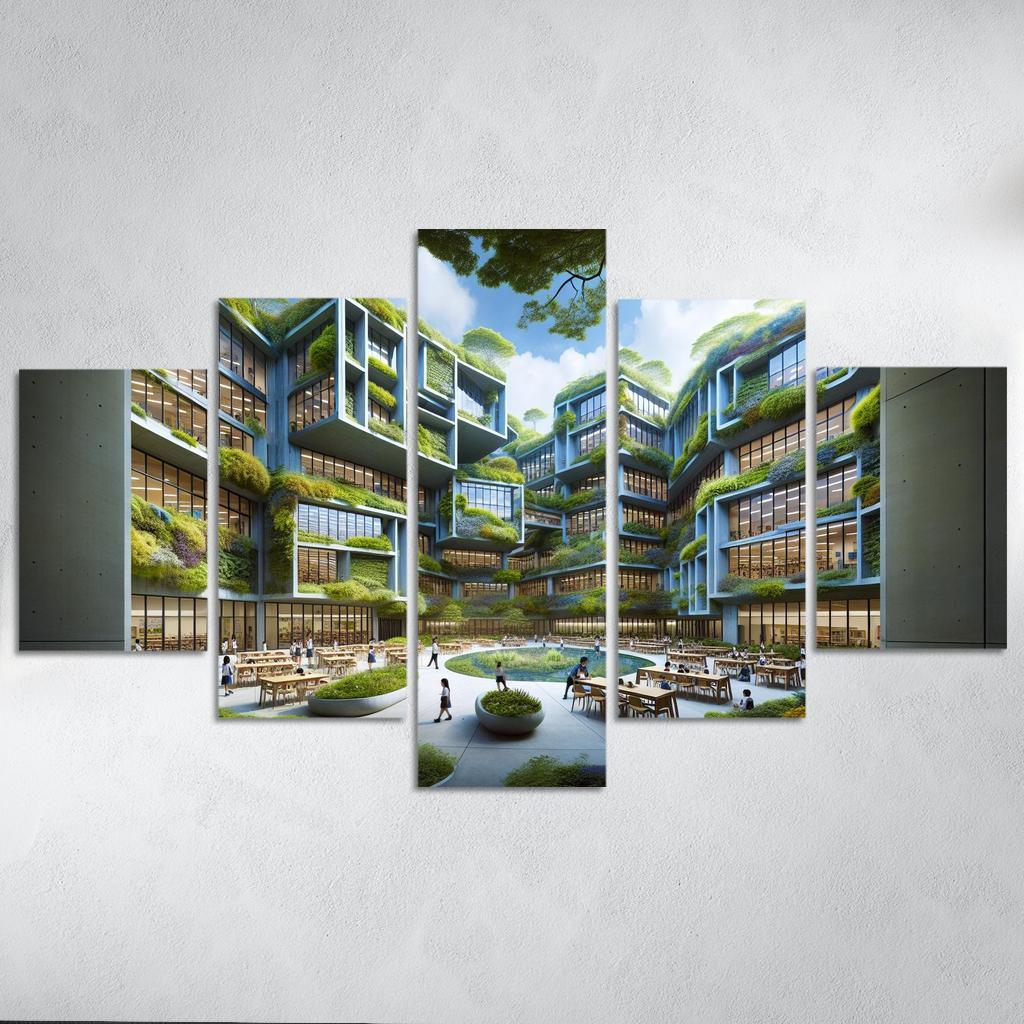 Nature-centric Education Buildings Custom Paintings Frame