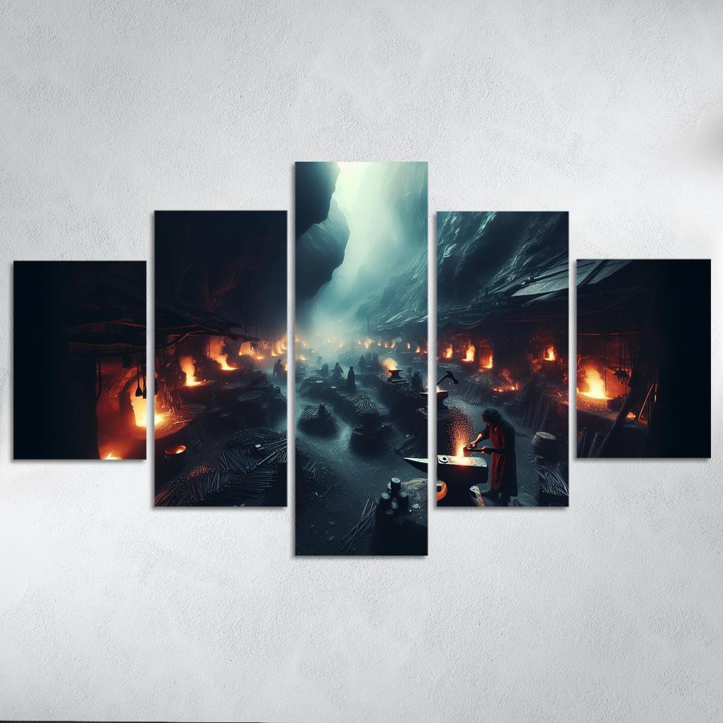 The Shadow Forge 5 Piece HD Canvas Wall Art-Original Frame