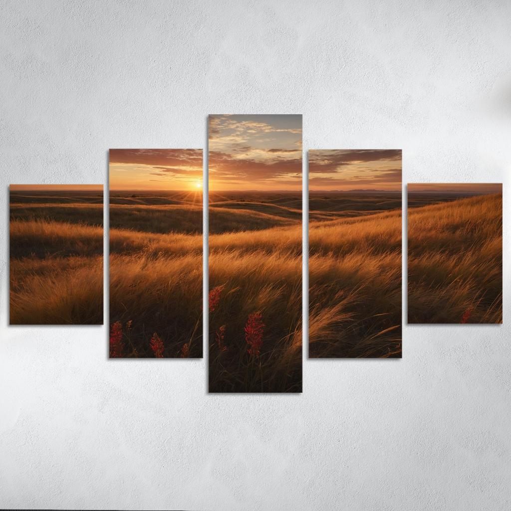 Radiant Horizons Of Crimson Prairie Art Trends