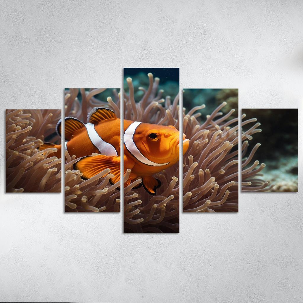 The Colorful Clownfish A Reef Icon Framed Paintings