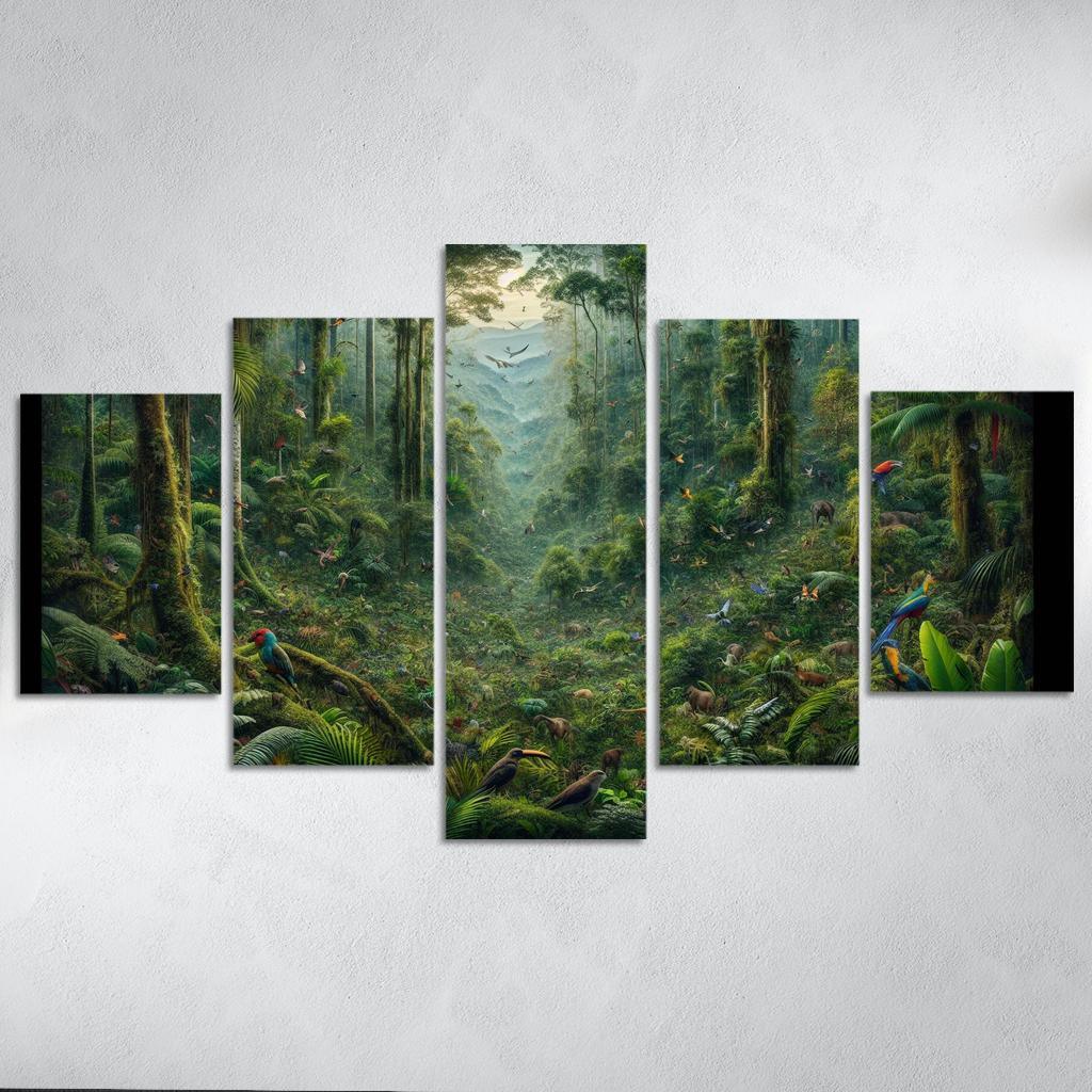 Nature's Call Celebrating Biodiversity through Art 5 Piece HD Canvas Wall Art-Original Frame