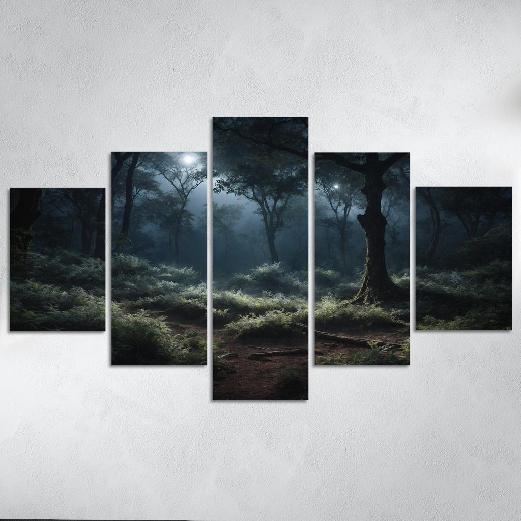 The Enchanted Glade Of Moonlit Foliage Oil Paintings Frame