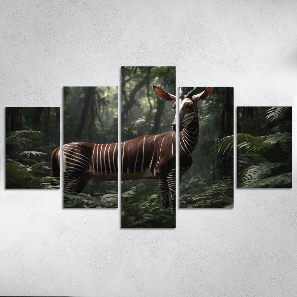The Graceful Okapi The Forest Giraffe Framed Paintings