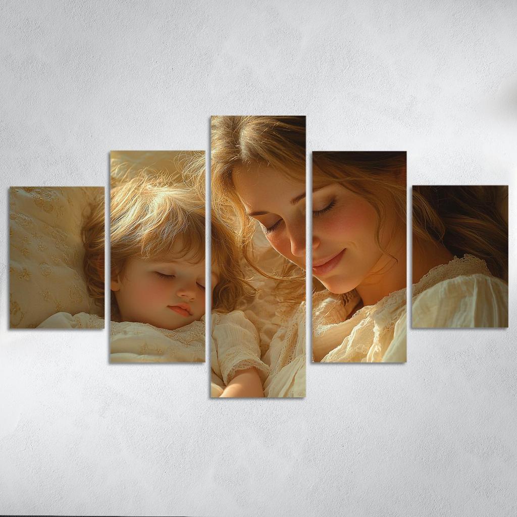 The Art Of Nurture A Mothers Gentle Touch Custom Paintings Frame