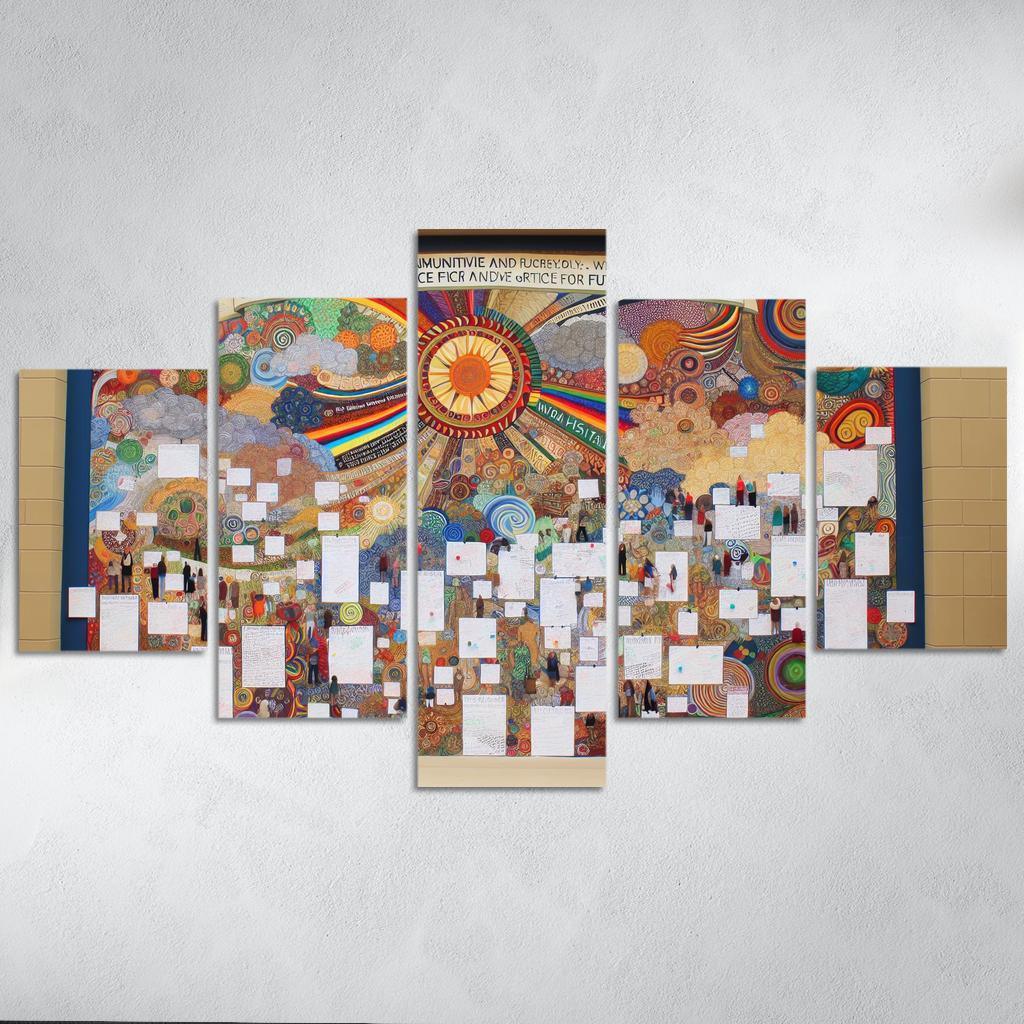 Intergenerational Wisdom Connecting the Young and the Old 5 Piece HD Canvas Wall Art-Original Frame