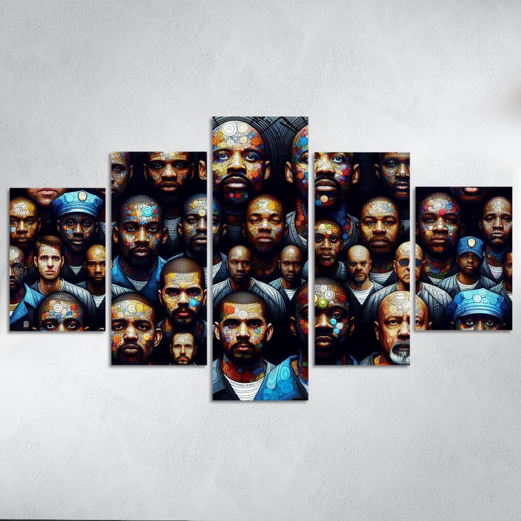 Echoes of Silence The Plight of the Incarcerated 5 Piece HD Canvas Wall Art-Original Frame