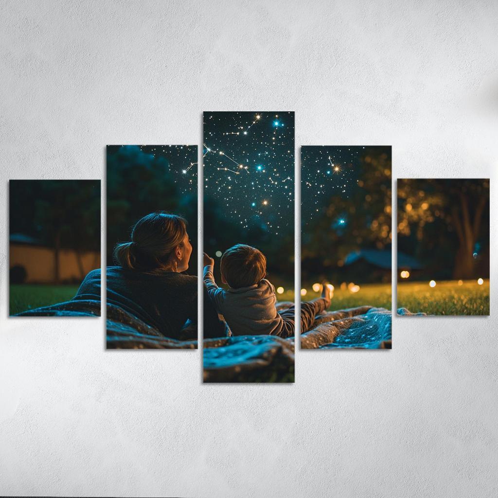 Starlit Moments A Mothers Nighttime Love Custom Paintings Frame