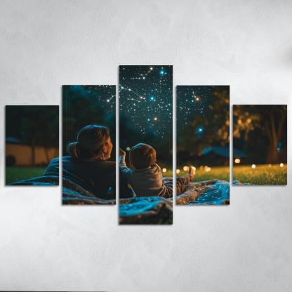 Starlit Moments A Mothers Nighttime Love Custom Paintings Frame