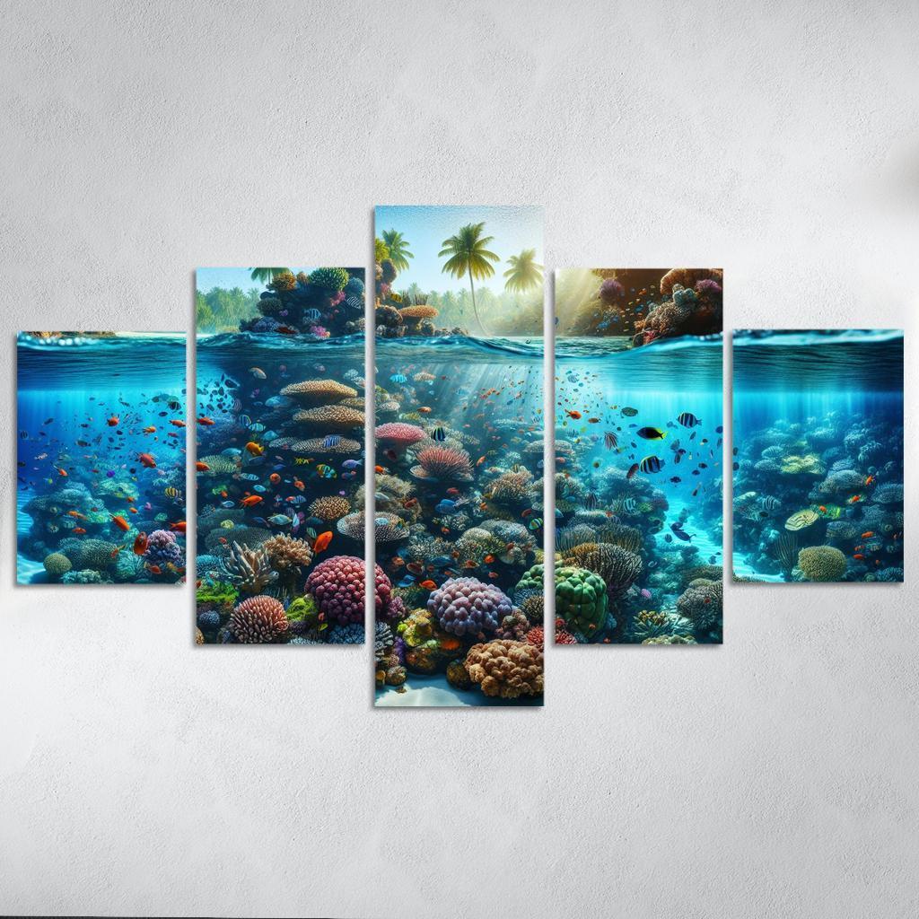 Coral Reef Escape An Underwater Wonderland Canvas Paintings Frame
