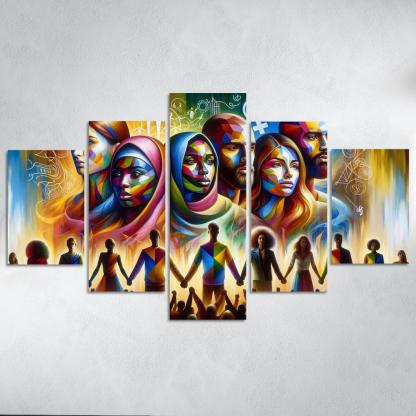 Echoes Of Equality Gender Justice Through Art Multi-panel Paintings