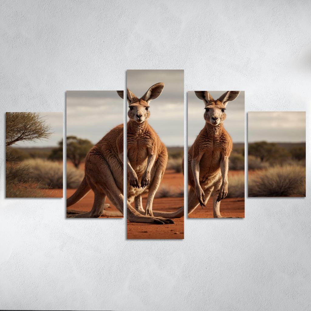 The Quirky Red Kangaroo Of The Outback Canvas Paintings Frame