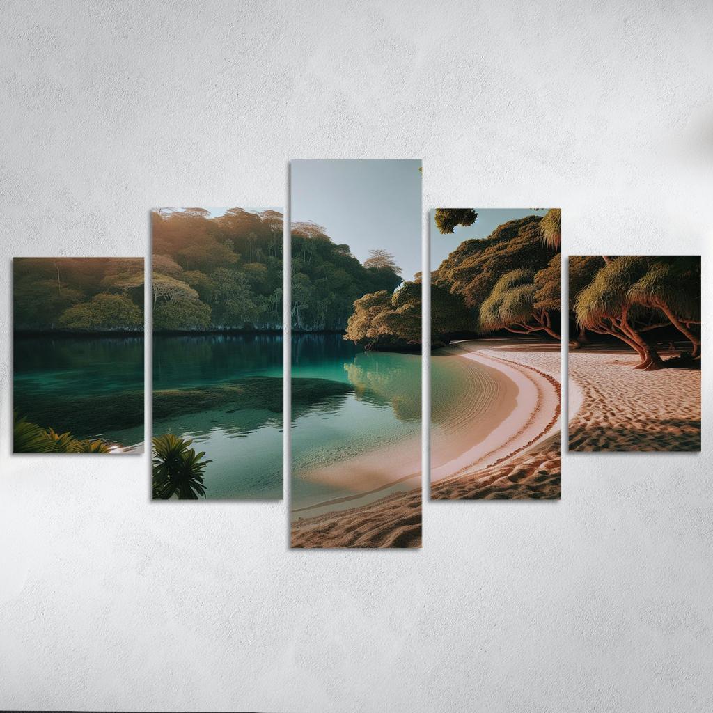 Lagoon Bliss Tranquil Waters For Reflection Abstract Paintings Frame