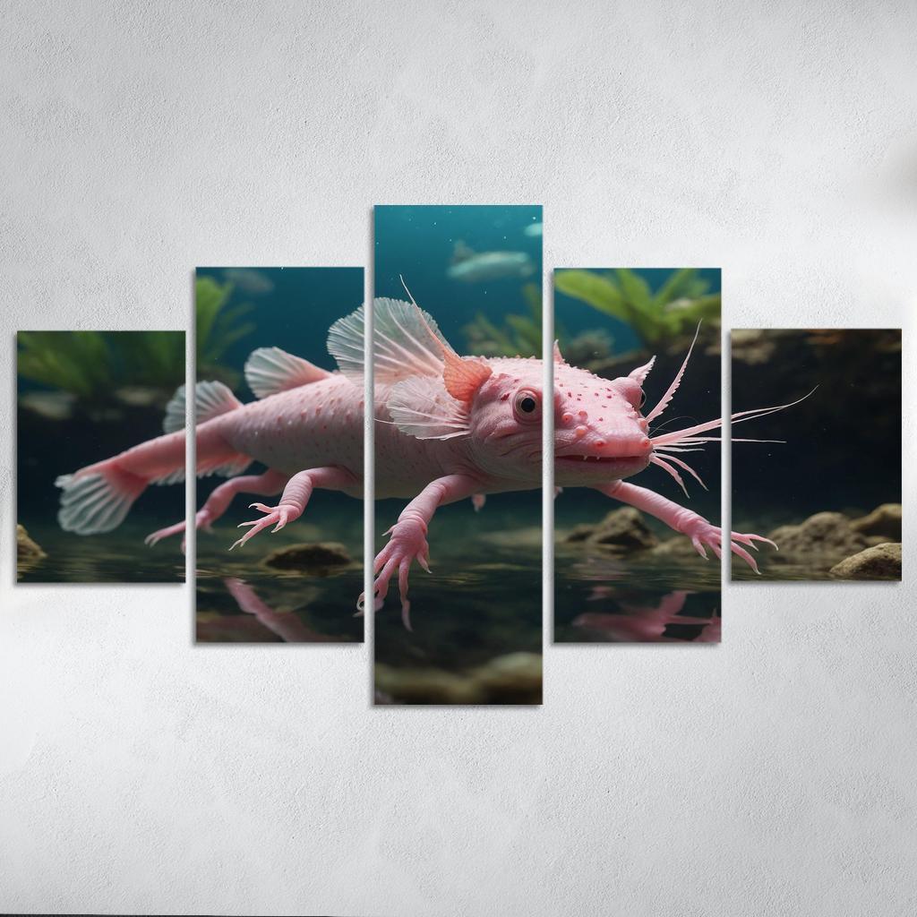 The Whimsical Axolotl Nature's Cute Ambassador Canvas Paintings Frame
