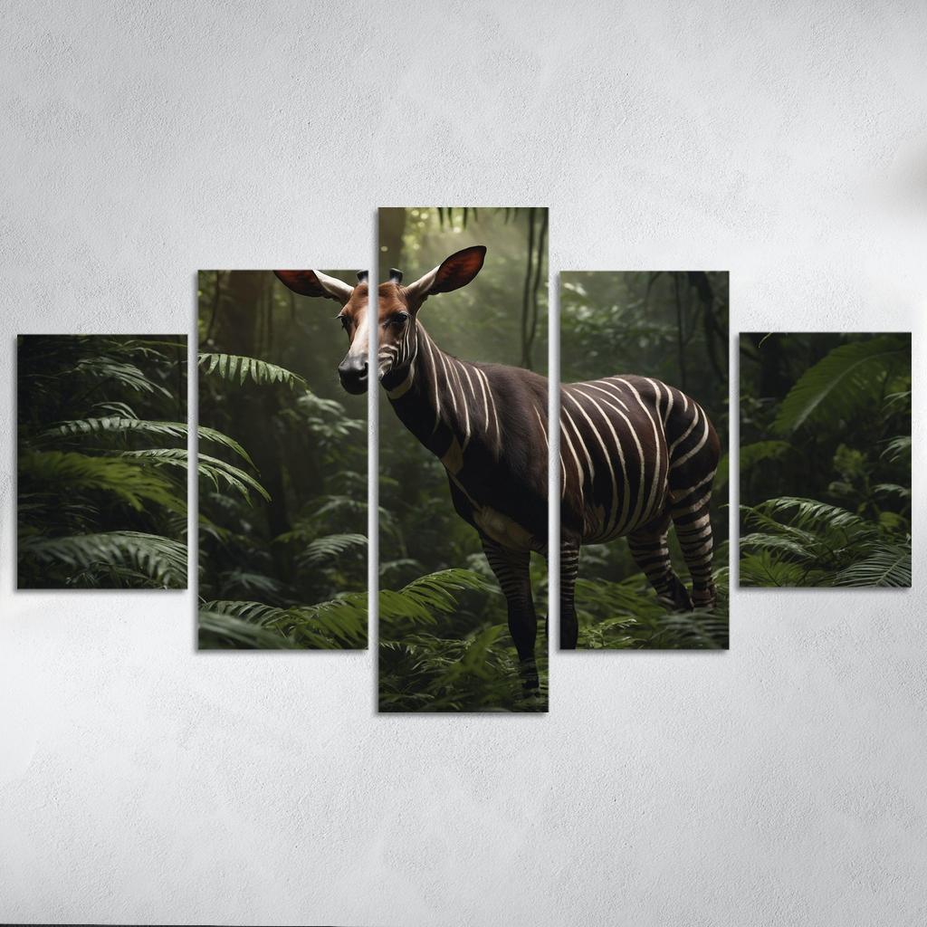 The Spectacular Okapi Forest Giraffe Canvas Paintings Frame