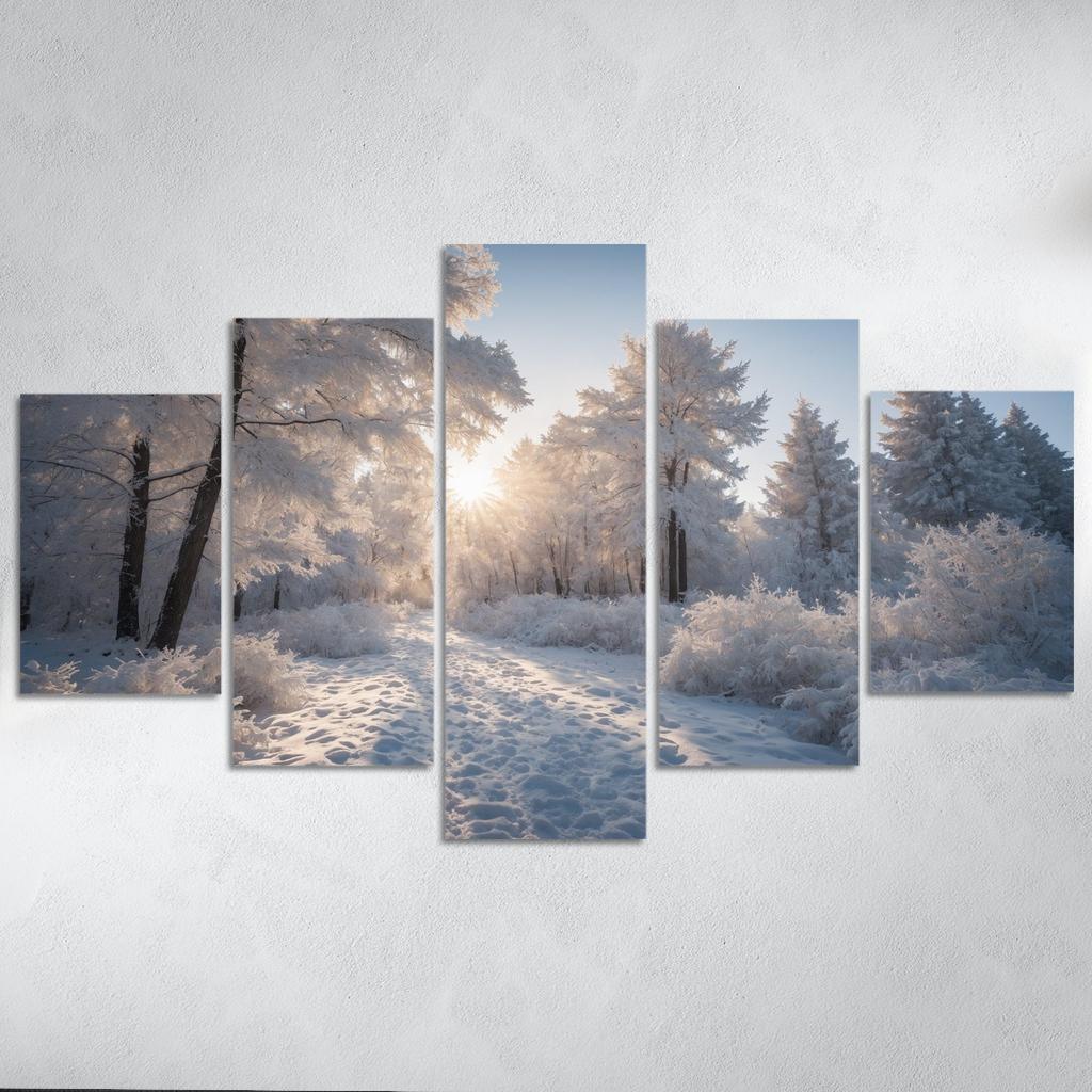 The Radiance Of Snowy Winter Landscapes Oil Paintings Frame