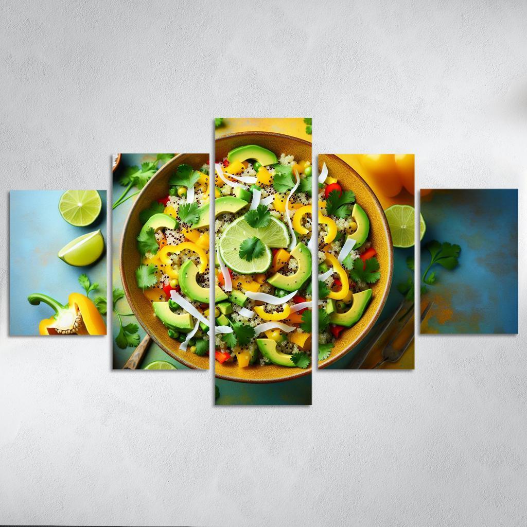 Coconut Lime Quinoa Salad 5 Piece HD Canvas Wall Art-Original Frame