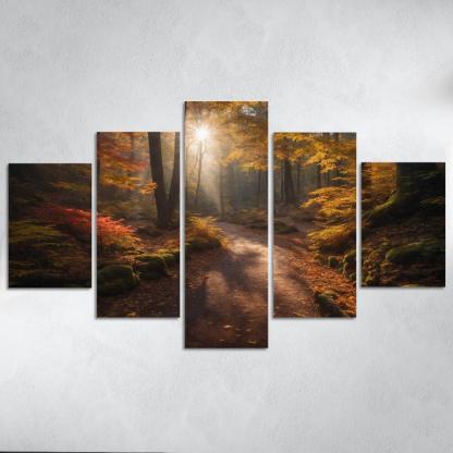 The Exquisite Allure Of Autumn Forest Trails Oil Paintings Frame