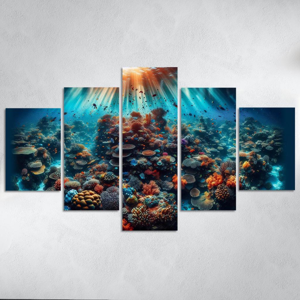 Coral Garden Underwater Paradise Custom Paintings Frame