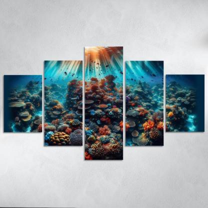 Coral Garden Underwater Paradise Custom Paintings Frame