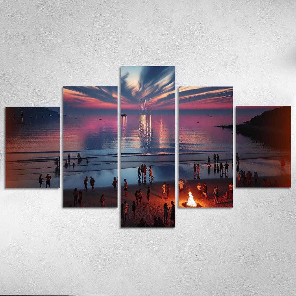 Twilight Beach Mystical Evening Ambiance Abstract Paintings Frame