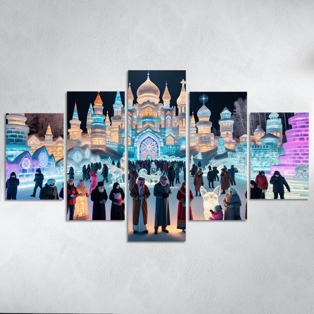 Harbin Ice And Snow Festival Canvas Paintings Frame