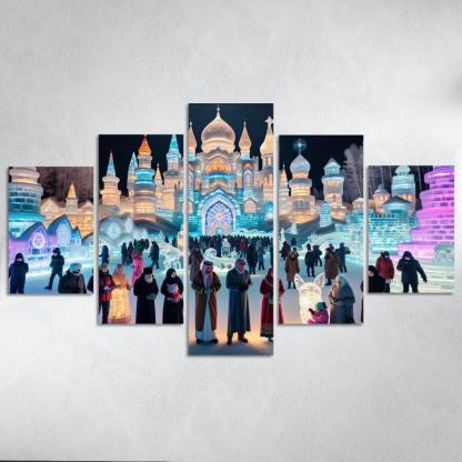 Harbin Ice And Snow Festival Canvas Paintings Frame