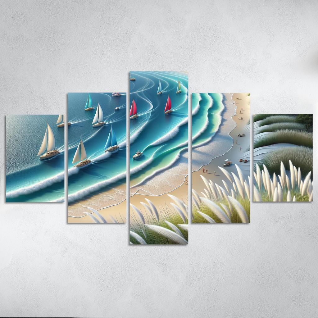 Nautical Breeze Beach Modern Paintings Frame
