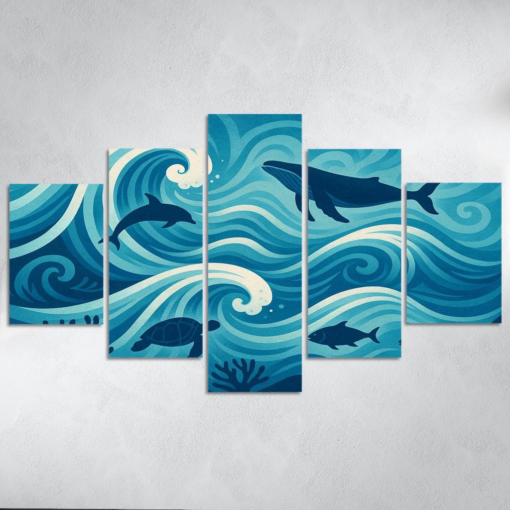 Waves Of Change In Ocean Conservation Art Canvas Paintings Frame