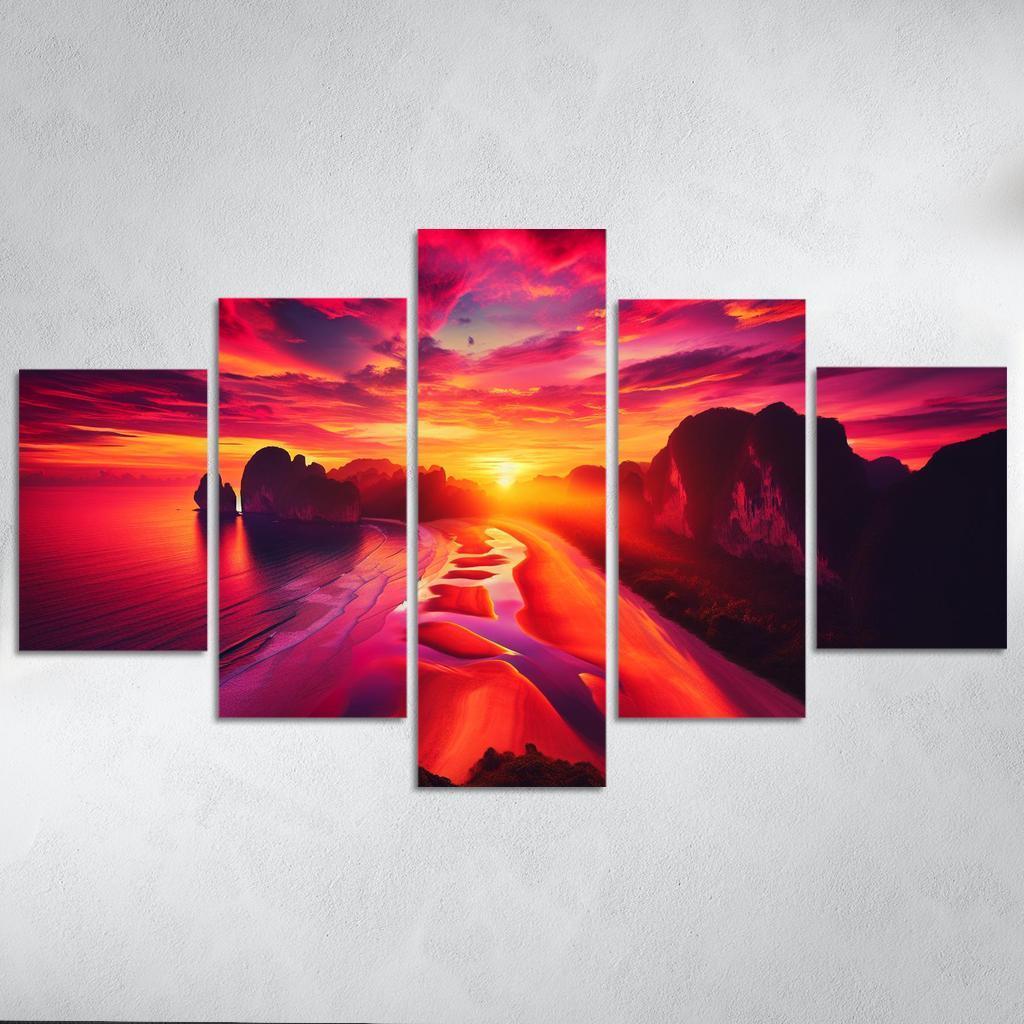 Sun-kissed Bluffs Scenic Lookout Custom Paintings Frame