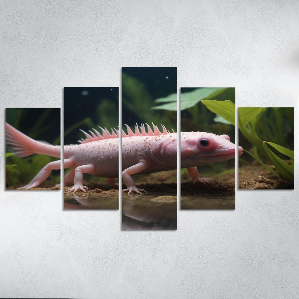 The Mysterious Axolotl The Water Monster Of Mexico Canvas Paintings Frame