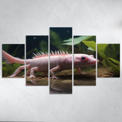 The Mysterious Axolotl The Water Monster Of Mexico Canvas Paintings Frame