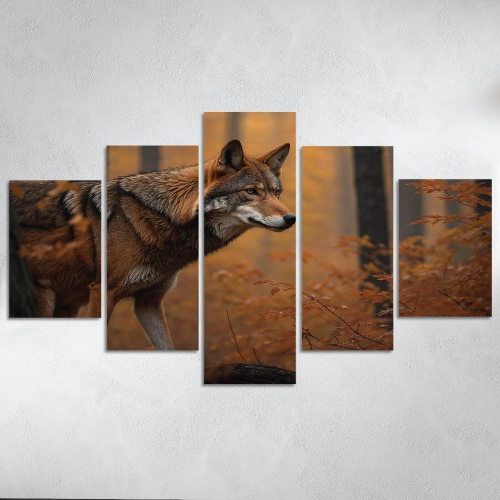 The Rare Red Wolf Shadow Of The Southeastern Forests Modern Paintings Frame