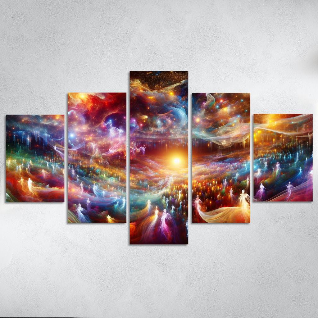 The Luminous Expanse 5 Piece HD Canvas Wall Art-Original Frame