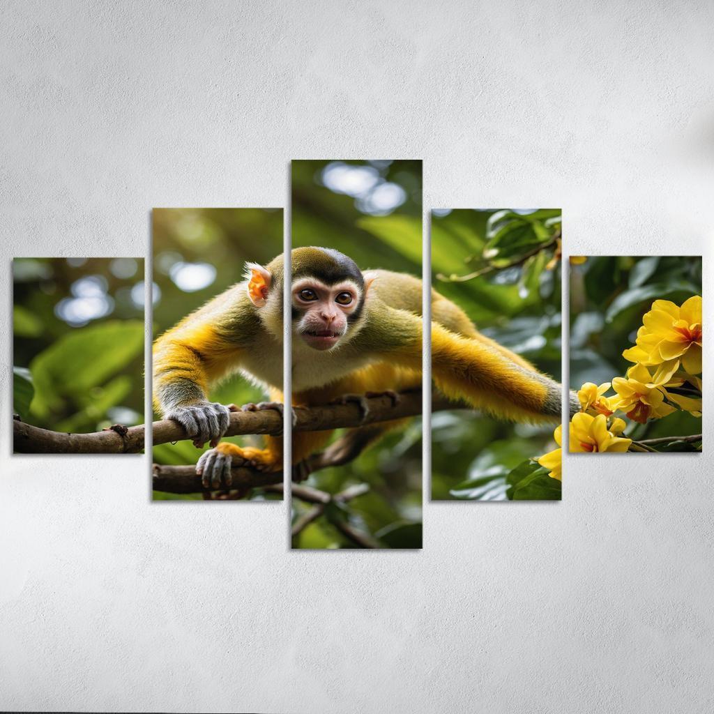 The Agile Squirrel Monkey Playful Acrobat Of The Canopy Modern Paintings Frame