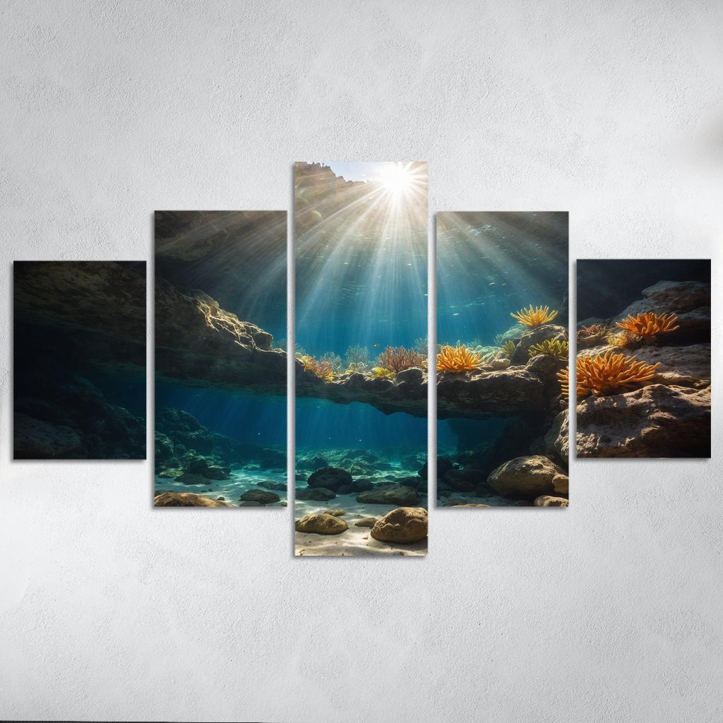 The Inspiring Depths Of Crystal Clear Waters Multi-panel Paintings
