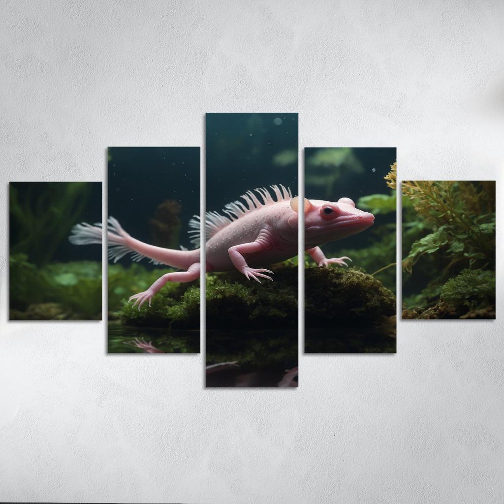 The Mysterious Axolotl Nature's Living Fossil Framed Paintings
