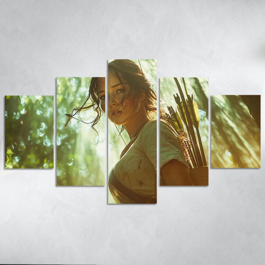 Jennifer Lawrence Fearless In The Hunger Games Arena Framed Paintings